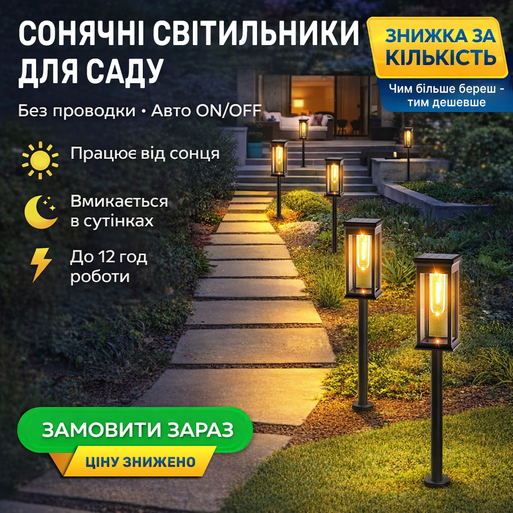 Сонячні Світильники для Саду